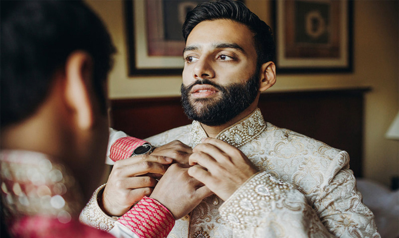 Stock Image of Bride Groom Getting Ready
