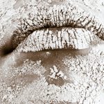 Stock Image of Model Face Covering with Sand Layer